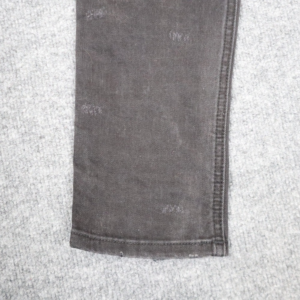 Rock Revival Moto Men Black Distressed Biker Jeans Slim Fit Ribbed Details READ - Picture 5 of 16